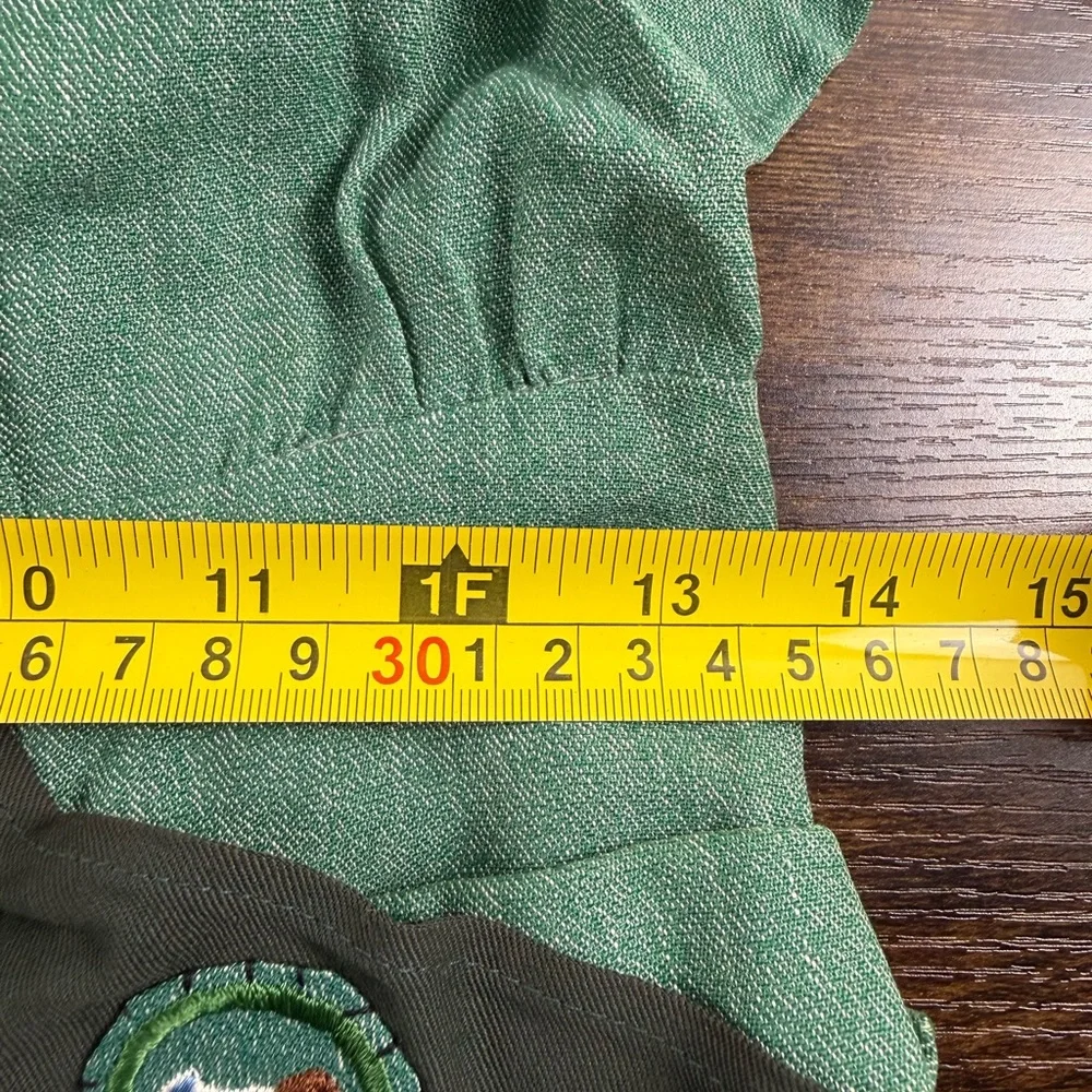 Vintage Girl Scouts USA Uniform Dress & Sash Merit Badges 350 Sanforized Green M